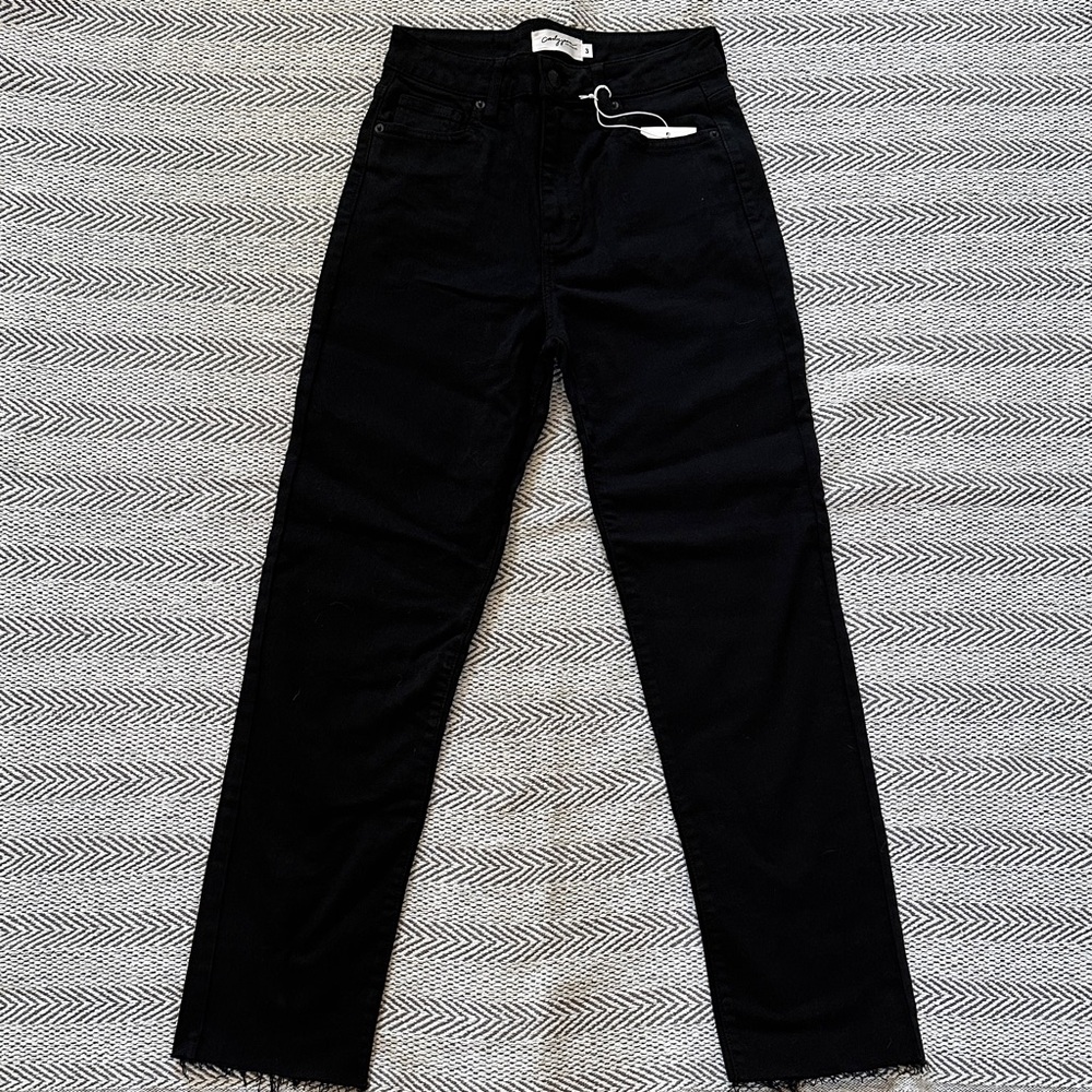 Carly Jean Los Angeles Black Straight Leg Jeans